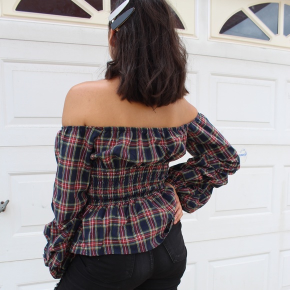 🚨//The Ginger// Plaid puff sleeve - Picture 4 of 7